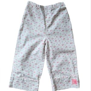 Vintage Y2K Disney white/pink dainty floral wide leg cropped pants